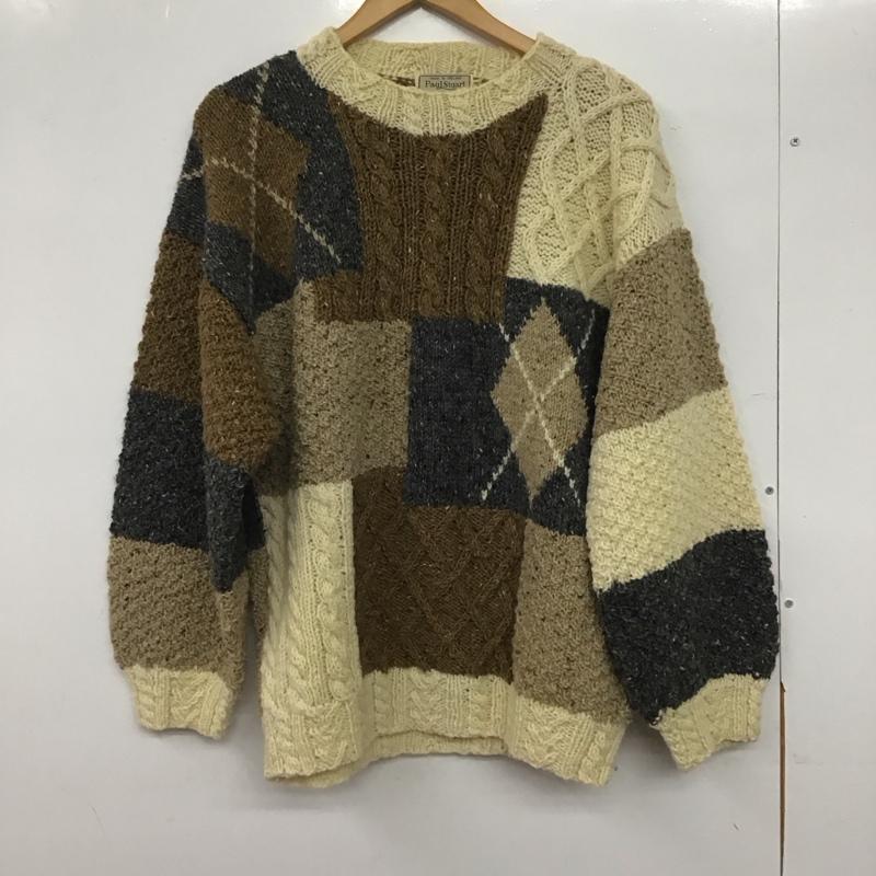 ポールスチュアート PAUL STUART ニット、セーター 長袖 長袖ニットカットソー クルーネック セーター M 総柄 マルチカラー / マルチカラー /  メンズ USED 古着 中古 10145028