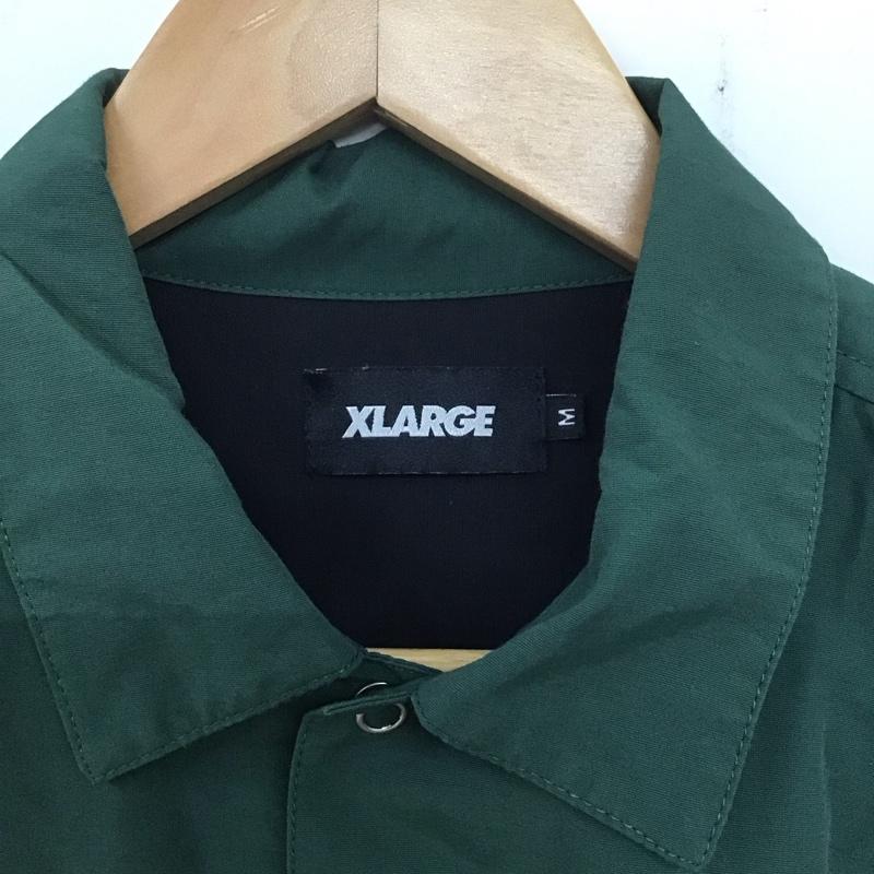 エクストララージ XLARGE シャツ、ブラウス 長袖 01193403 ナイロンワークシャツ 長袖シャツ カラーシャツ M ロゴ、文字 緑 / グリーン /  メンズ USED 古着 中古 10137968