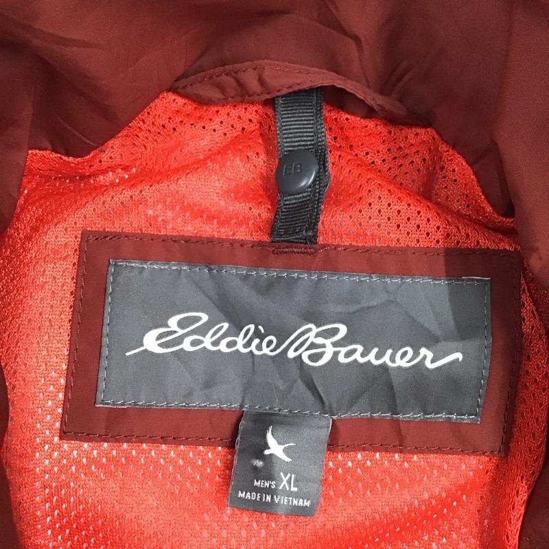 エディーバウアー Eddie Bauer ジャケット、上着 ジャケット、ブレザー 長袖ジップアップジャケット ジップアップパーカー ナイロンジャケット XL ロゴ、文字 えんじ / ワインレッド /  メンズ USED 古着 中古 10118536