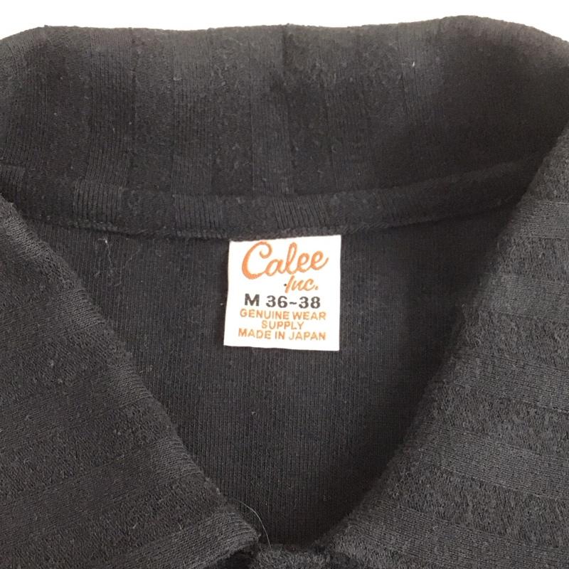 キャリー CALEE カットソー 長袖 長袖カットソー カラーシャツ 長袖ポロシャツ M ロゴ、文字 黒 / ブラック /  メンズ USED 古着 中古 10113116