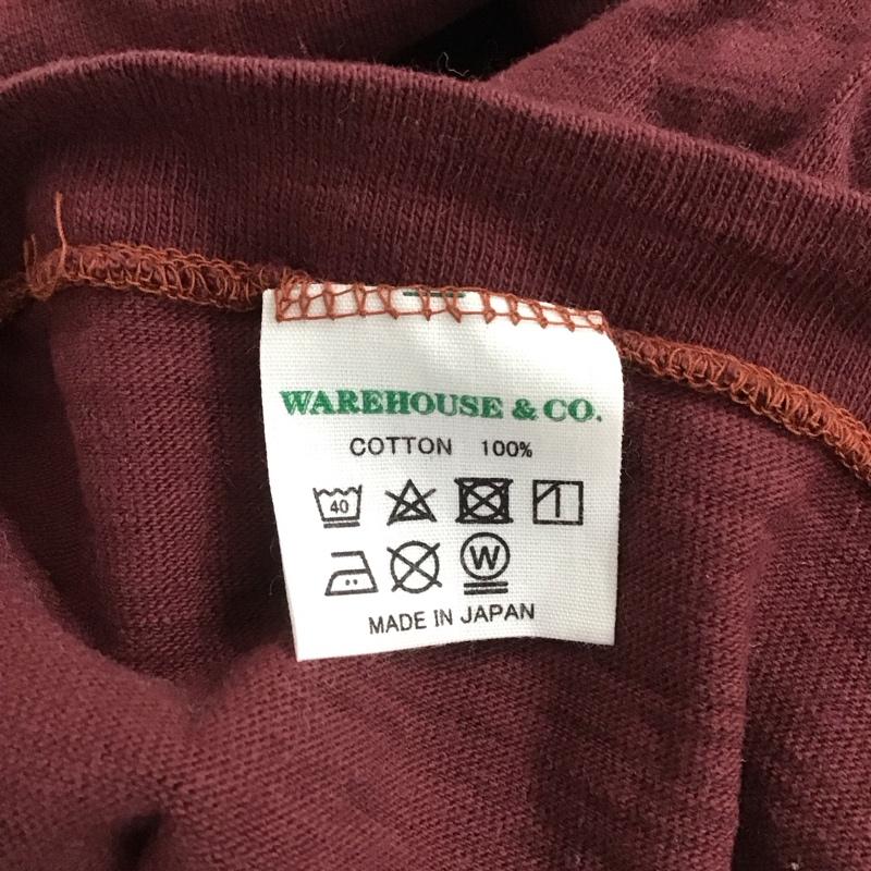 ウエアハウス WAREHOUSE Tシャツ 半袖 半袖カットソー 無地Tシャツ クルーネックカットソー M 無地 えんじ / ワインレッド /  メンズ USED 古着 中古 10148716