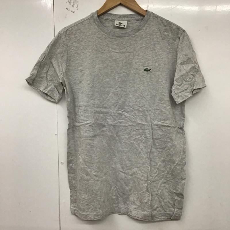 ラコステ LACOSTE Tシャツ 半袖 半袖カットソー プリントTシャツ クルーネックカットソー 3 ロゴ、文字 灰 / グレー /  メンズ USED 古着 中古 10128727