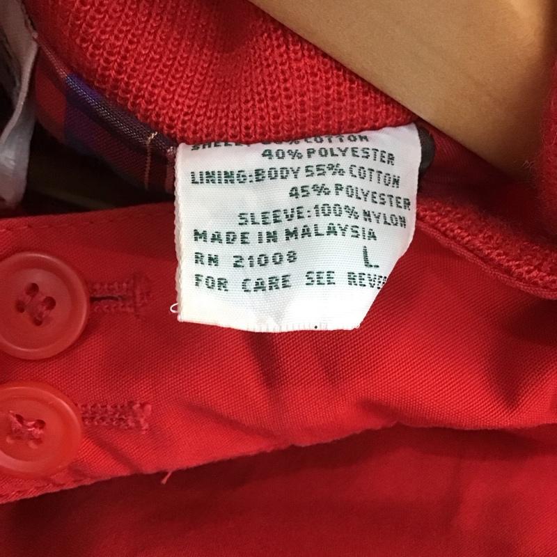 ラコステ LACOSTE ジャケット、上着 ジャケット、ブレザー ジップアップジャケット アウター ノーカラージャケット L ロゴ、文字 赤 / レッド /  メンズ USED 古着 中古 10132909