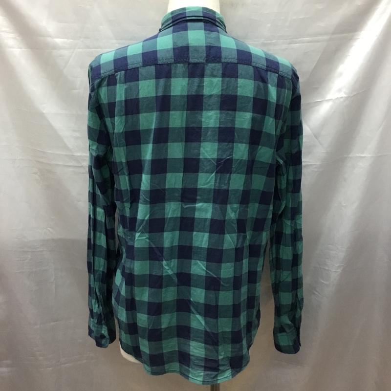 デニム アンド サプライ DENIM & SUPPLY シャツ、ブラウス 長袖 胸ポケット M チェック 緑 / グリーン / X 紺 / ネイビー /  メンズ USED 古着 中古 10117158
