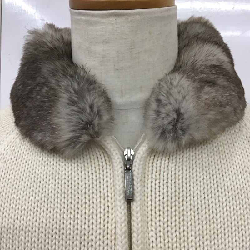 バーバリーブラックレーベル BURBERRY BLACK LABEL ジャケット、上着 ジャケット、ブレザー ジップアップニットジャケット カラーニットジャケット アウター 2 ロゴ、文字 白 / ホワイト /  メンズ USED 古着 中古 10120037
