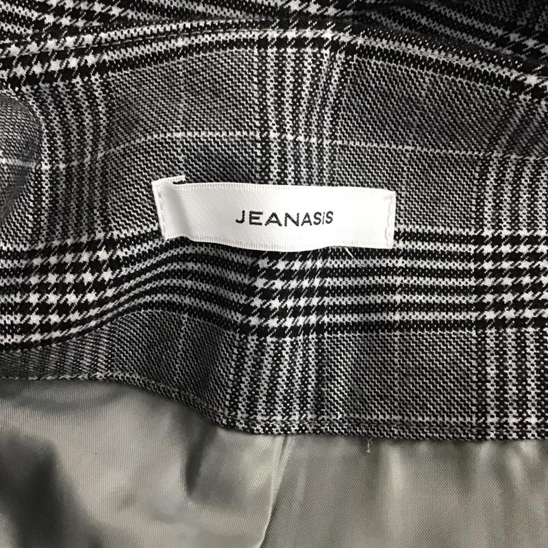 ジーナシス JEANASIS ボトムス ボトムス JS050218MC サスペンダー付き ワイドパンツ ハイウエスト FREE チェック 白 / ホワイト / X 黒 / ブラック / X 灰 / グレー /  レディース USED 古着 中古 10107951