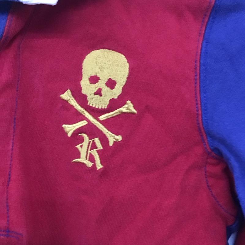 ラルフローレン ラグビー RALPH LAUREN RUGBY ポロシャツ 長袖 長袖ポロシャツ 長袖カットソー カラーシャツ S ロゴ、文字 赤 / レッド / X 紺 / ネイビー /  レディース USED 古着 中古 10132947