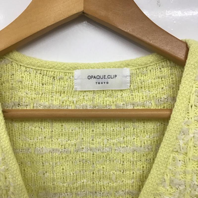 オペークドットクリップ OPAQUE.CLIP カーディガン 長袖 L 無地 黄 / イエロー /  レディース USED 古着 中古 10140385