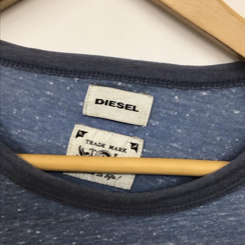 ディーゼル DIESEL Tシャツ 半袖 半袖カットソー 無地Tシャツ クルーネックカットソー S ロゴ、文字 水色 / ライトブルー /  メンズ USED 古着 中古 10132415