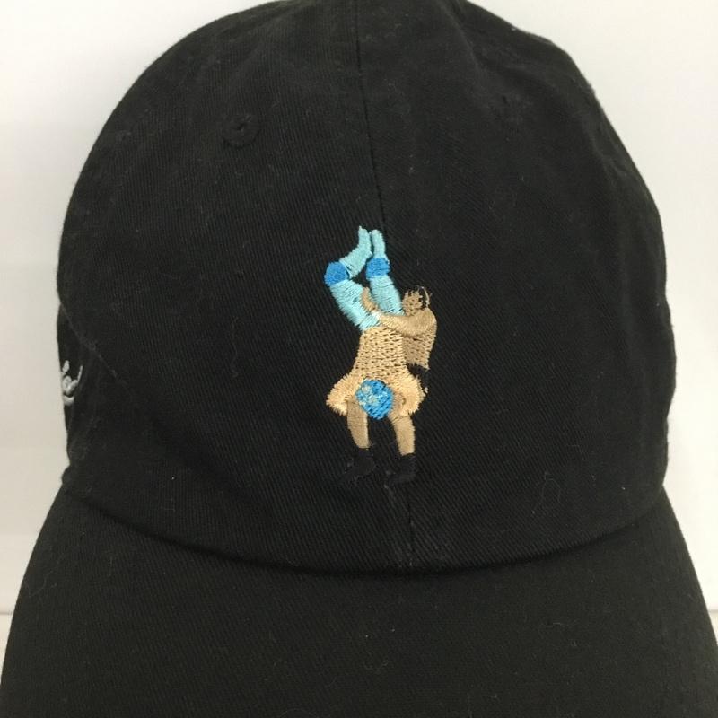 ハオミン Haoming 帽子 キャップ 神様式 脳天杭打 プロレス 刺繍 黒 / ブラック /  メンズ USED 古着 中古 10140169