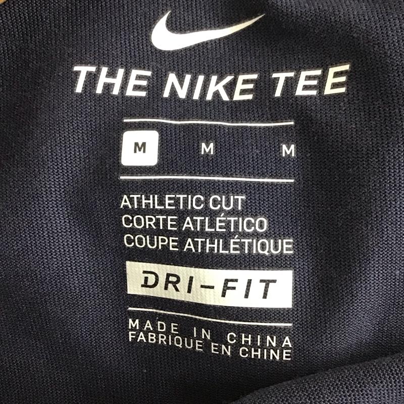 ナイキ NIKE Tシャツ 半袖 半袖カットソー プリントTシャツ クルーネックカットソー M ロゴ、文字 紺 / ネイビー /  メンズ USED 古着 中古 10131369