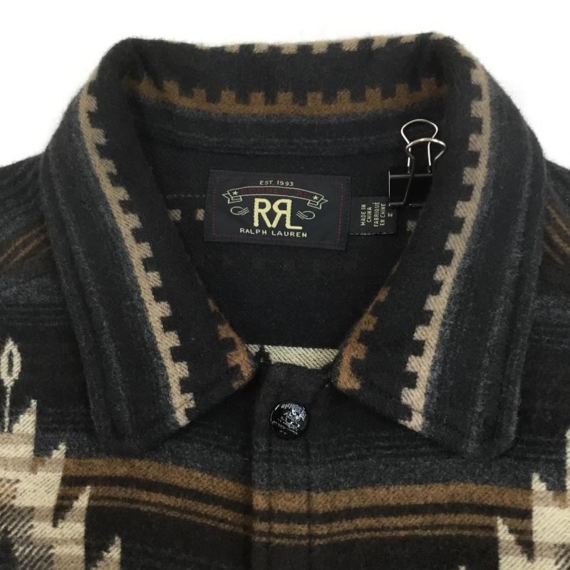 ダブルアールエル RRL ジャケット、上着 ジャケット、ブレザー ネイティブジャガード　オーバー　シャツジャケット M ネイティブ柄 茶 / ブラウン /  メンズ USED 古着 中古 10129315