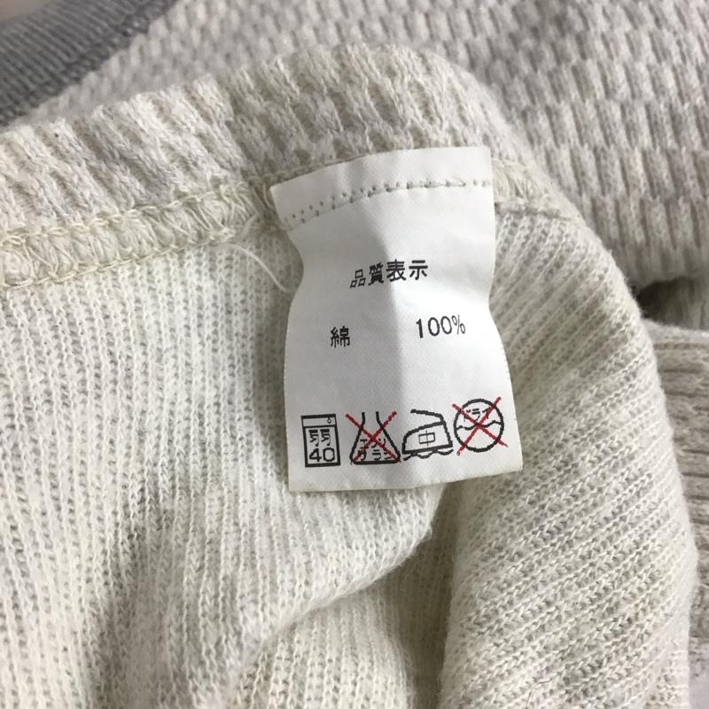 フラットヘッド FLATHEAD カットソー 長袖 長袖カットソー 無地カットソー クルーネック ワッフル 38 ロゴ、文字 灰 / グレー /  メンズ USED 古着 中古 10148085