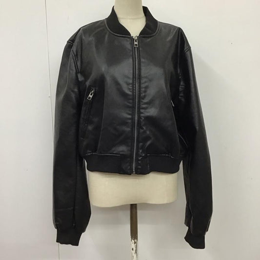 ザラ ZARA ジャケット、上着 ジャンパー、ブルゾン ジップアップジャケット フェイクレザー アウター M 無地 黒 / ブラック /  レディース USED 古着 中古 10118523