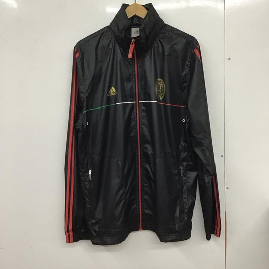 アディダス adidas ジャケット、上着 ジャケット、ブレザー p72945 ジップアップジャケット スポーツウェア アウター acミラン L ロゴ、文字 黒 / ブラック /  メンズ USED 古着 中古 10132165