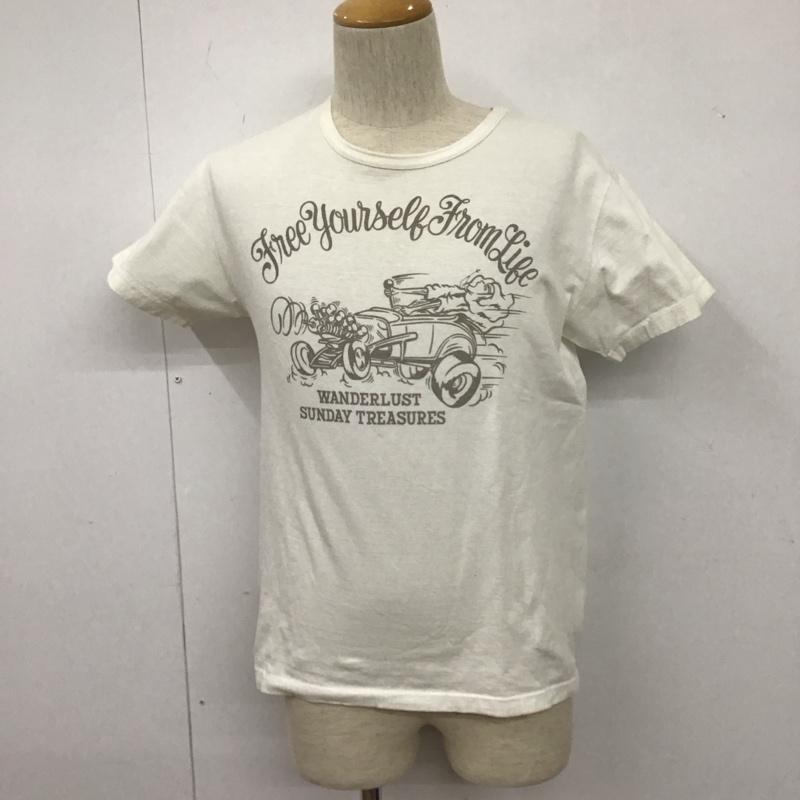 クーティー COOTIE Tシャツ 半袖 クルーネック S ロゴ、文字 白 / ホワイト /  メンズ USED 古着 中古 10107544