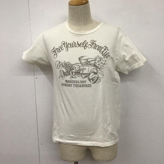 クーティー COOTIE Tシャツ 半袖 クルーネック S ロゴ、文字 白 / ホワイト /  メンズ USED 古着 中古 10107544