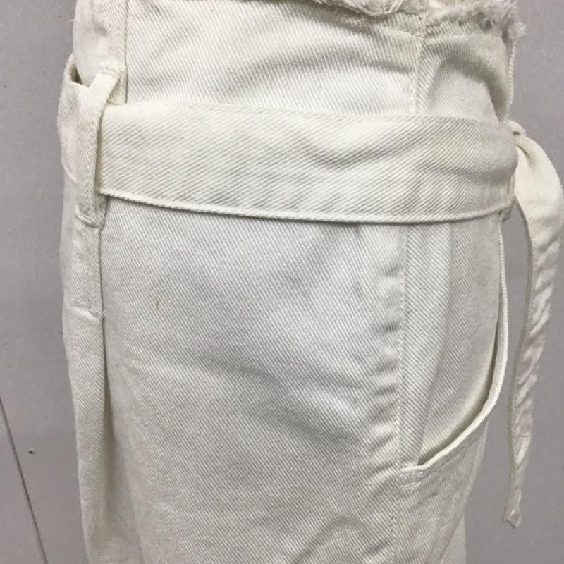 ザラベーシック ZARA BASIC ボトムス ボトムス 5862 076 250 ワイドパンツ デニム カットオフ 無地 白 / ホワイト /  レディース USED 古着 中古 10112238