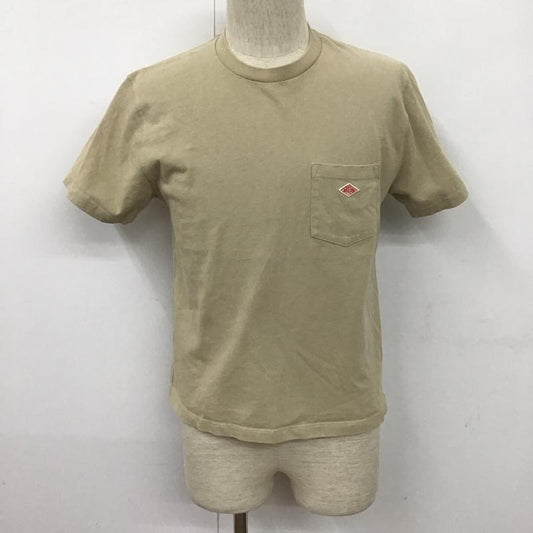 ダントン Danton Tシャツ 半袖 19A-HS-001 コットンポケットロゴTシャツ クルーネック 36 ロゴ、文字 ベージュ / ベージュ /  メンズ USED 古着 中古 10111564