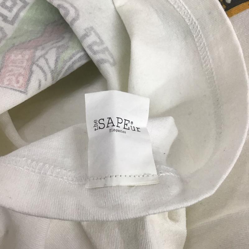 サプール SAPEur Tシャツ 半袖 半袖カットソー プリントTシャツ クルーネックカットソー L プリント 白 / ホワイト /  メンズ USED 古着 中古 10126427