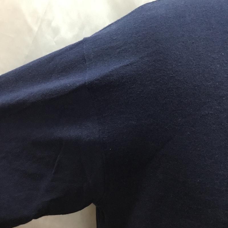エドウィン EDWIN Tシャツ 半袖 クルーネック 胸ポケット XL ロゴ、文字 紺 / ネイビー /  メンズ USED 古着 中古 10115537