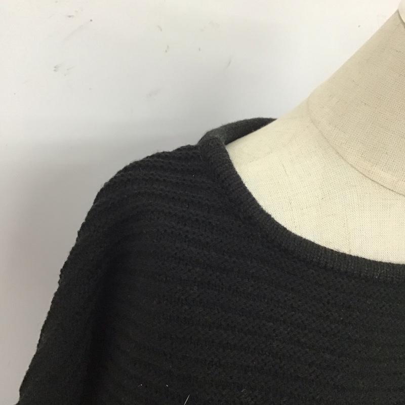ダブルクローゼット w closet ニット、セーター 長袖 長袖ニットカットソー ニット セーター ワイドネックニット FREE 無地 黒 / ブラック /  レディース USED 古着 中古 10124338