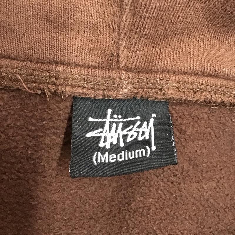 ステューシー STUSSY パーカー 長袖 プルオーバー 裏起毛 バックプリント 2000年代 M ロゴ、文字 茶 / ブラウン /  メンズ USED 古着 中古 10118026