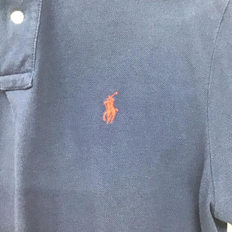 ポロバイラルフローレン Polo by RALPH LAUREN ポロシャツ 半袖 半袖ポロシャツ 半袖カットソー カラーシャツ M ロゴ、文字 紺 / ネイビー /  メンズ USED 古着 中古 10130054