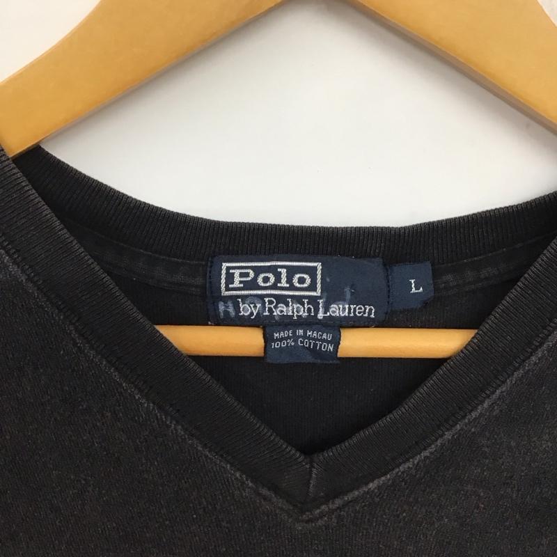 ポロバイラルフローレン Polo by RALPH LAUREN Tシャツ 半袖 半袖カットソー プリントTシャツ Vネックカットソー L ロゴ、文字 黒 / ブラック /  メンズ USED 古着 中古 10133961
