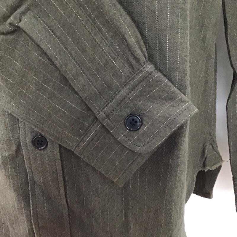 ニードルス Needles シャツ、ブラウス 長袖 長袖シャツ カラーシャツ ポケットシャツ 長袖カットソー ストライプ S ストライプ 茶 / ブラウン /  メンズ USED 古着 中古 10119426