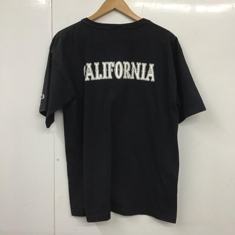 スタンダード カリフォルニア STANDARD CALIFORNIA Tシャツ 半袖 半袖カットソー プリントTシャツ クルーネックカットソー チャンピオン L ロゴ、文字 黒 / ブラック /  メンズ USED 古着 中古 10130727