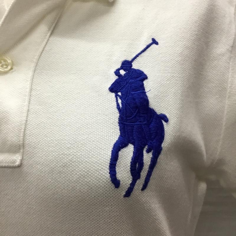 ラルフローレン RALPHLAUREN ポロシャツ 半袖 半袖ポロシャツ カラーシャツ 半袖カットソー M ロゴ、文字 白 / ホワイト /  レディース USED 古着 中古 10115787