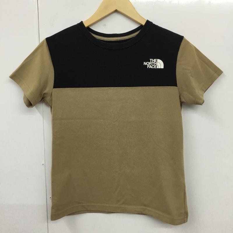 ザノースフェイス THE NORTH FACE Tシャツ 半袖 NTJ32152 ショートスリーブブロックドティー 半袖カットソー プリントTシャツ 150cm ロゴ、文字 黒 / ブラック / X 茶 / ブラウン /  ボーイズ USED 古着 中古 10110023