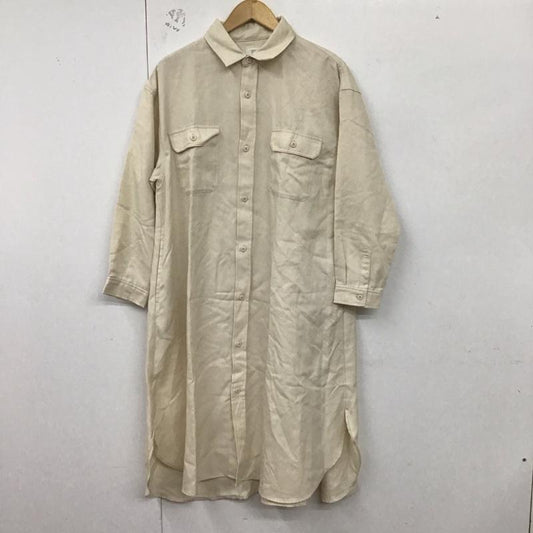 ローリーズファーム LOWRYS FARM ワンピース ロングスカート ロングワンピース 長袖ロングワンピース シャツワンピース FREE 無地 アイボリー / アイボリー /  レディース USED 古着 中古 10129712