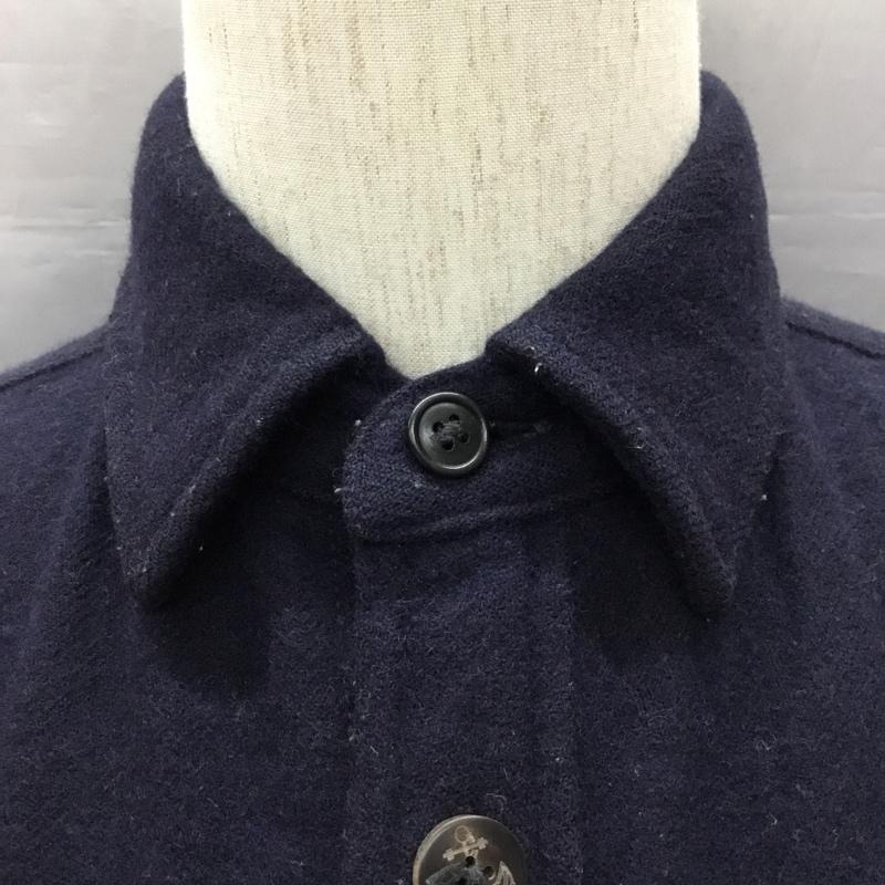 ブルーブルー BLUE BLUE シャツ、ブラウス 長袖 ワークシャツ 1 ロゴ、文字 紺 / ネイビー /  メンズ USED 古着 中古 10121233