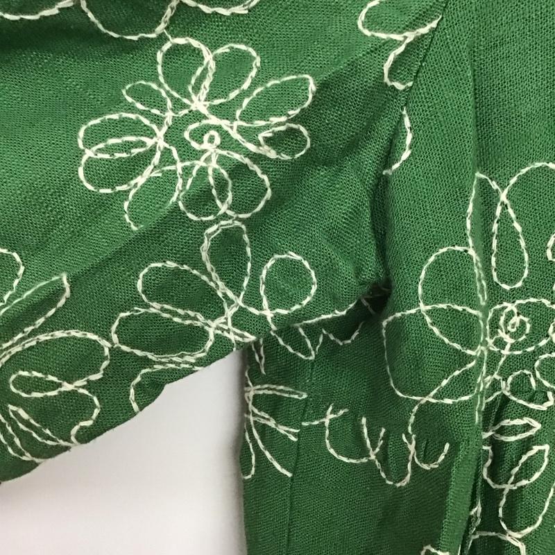 ザラ ZARA ワンピース ロングスカート 長袖ワンピース ロングワンピース フレアスカート XL 刺繍 緑 / グリーン /  レディース USED 古着 中古 10135448