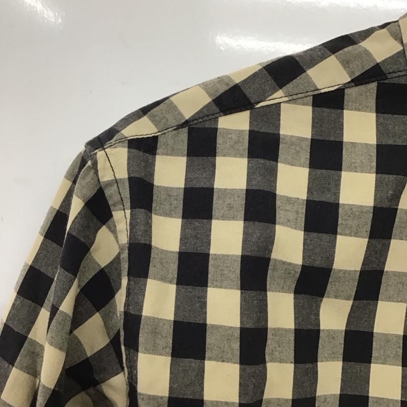 エクストララージ XLARGE シャツ、ブラウス 七分袖 七分丈シャツ ボタンダウンシャツ チェックシャツ L チェック 黒 / ブラック / X ベージュ / ベージュ /  メンズ USED 古着 中古 10133078