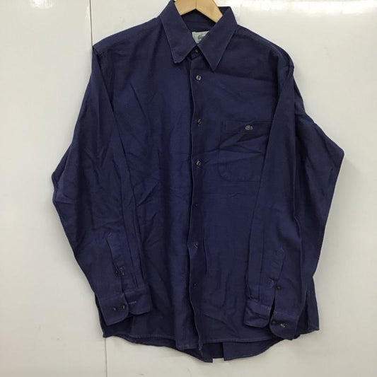 ラコステ LACOSTE シャツ、ブラウス 長袖 長袖シャツ 総柄シャツ カラーシャツ ロゴ、文字 青 / ブルー /  メンズ USED 古着 中古 10131454