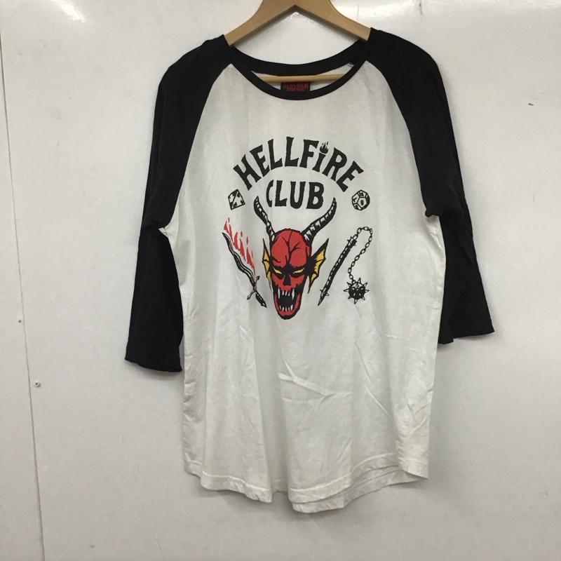 古着 USED カットソー 長袖 長袖カットソー ラグラン クルーネックカットソー プリントTシャツ M プリント 白 / ホワイト / X 黒 / ブラック /  メンズ USED 古着 中古 10135858