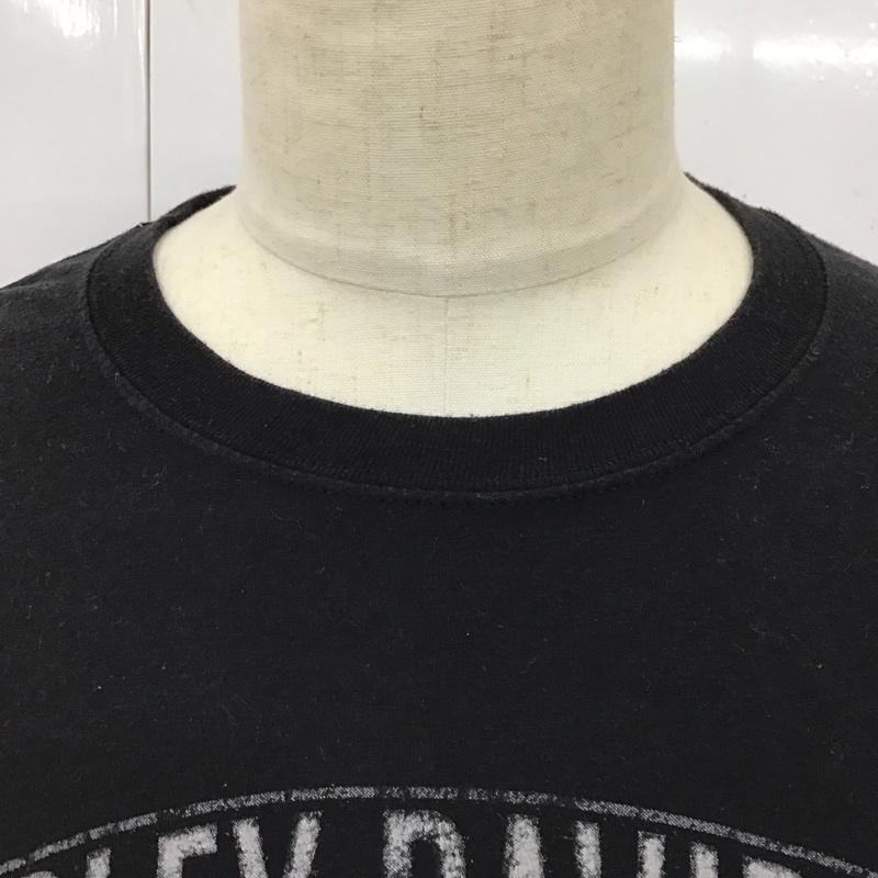 ハーレーダビッドソン Harley-Davidson Tシャツ 半袖 半袖カットソー プリントTシャツ クルーネックカットソー XL プリント 黒 / ブラック /  メンズ USED 古着 中古 10118292