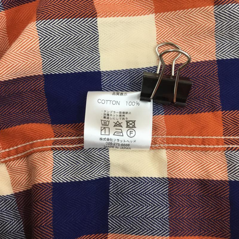 フラットヘッド The Flat Head シャツ、ブラウス 長袖 THE FLAT HEAD 長袖シャツ M チェック 橙 / オレンジ / X 青 / ブルー /  メンズ USED 古着 中古 10129220