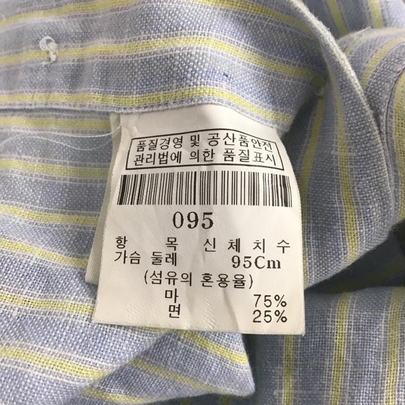 ジバンシィ GIVENCHY シャツ、ブラウス 長袖 長袖シャツ ストライプシャツ カラーシャツ ストライプ 黄 / イエロー / X 水色 / ライトブルー /  メンズ USED 古着 中古 10140692