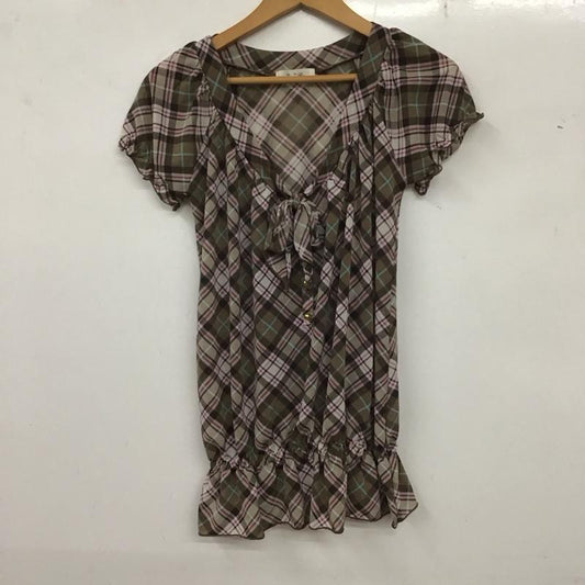 ルゥデルゥ Rew de Rew カットソー 半袖 半袖カットソー チェックカットソー レースシャツ 38 チェック マルチカラー / マルチカラー /  レディース USED 古着 中古 10136272