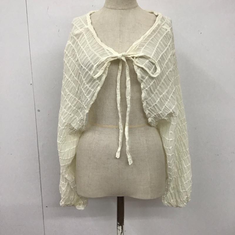 ヘザー Heather カーディガン 長袖 HE060516EM シアー ボレロ ショート丈 FREE 無地 アイボリー / アイボリー /  レディース USED 古着 中古 10121125