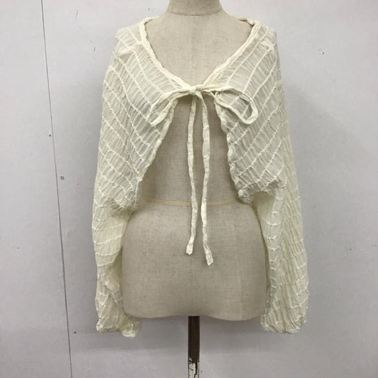 ヘザー Heather カーディガン 長袖 HE060516EM シアー ボレロ ショート丈 FREE 無地 アイボリー / アイボリー /  レディース USED 古着 中古 10121125