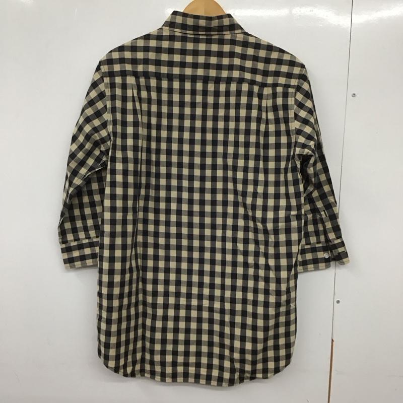エクストララージ XLARGE シャツ、ブラウス 七分袖 七分丈シャツ ボタンダウンシャツ チェックシャツ L チェック 黒 / ブラック / X ベージュ / ベージュ /  メンズ USED 古着 中古 10133078