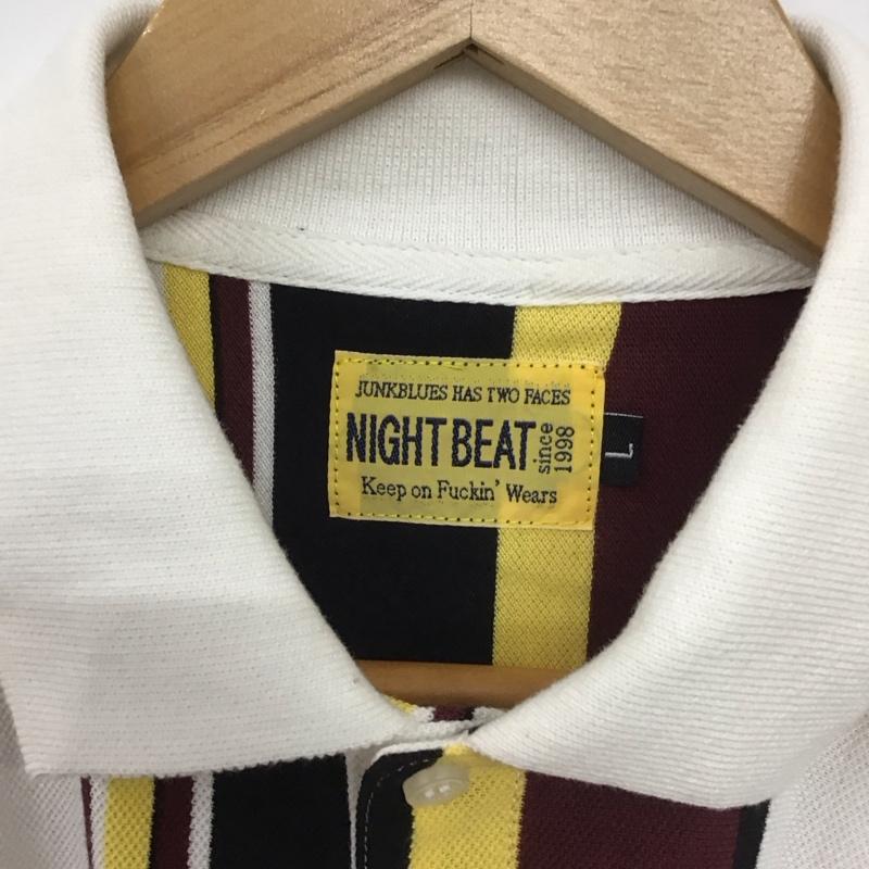 ナイトビート NIGHTBEAT ポロシャツ 半袖 半袖ポロシャツ カラーシャツ 半袖カットソー L ストライプ マルチカラー / マルチカラー /  メンズ USED 古着 中古 10138614
