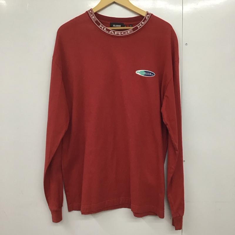 エクストララージ XLARGE カットソー 長袖 長袖カットソー クルーネックカットソー プリントカットソー XL ロゴ、文字 赤 / レッド /  メンズ USED 古着 中古 10142417