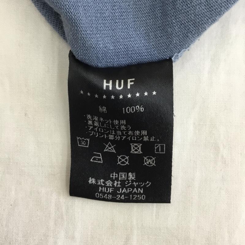 ハフ HUF Tシャツ 長袖 RN#114910　長袖Tシャツ XL ロゴ、文字 水色 / ライトブルー /  メンズ USED 古着 中古 10127555