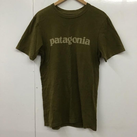 パタゴニア patagonia Tシャツ 半袖 半袖カットソー プリントTシャツ クルーネックカットソー S ロゴ、文字 カーキ / カーキ /  メンズ USED 古着 中古 10130466